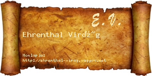 Ehrenthal Virág névjegykártya